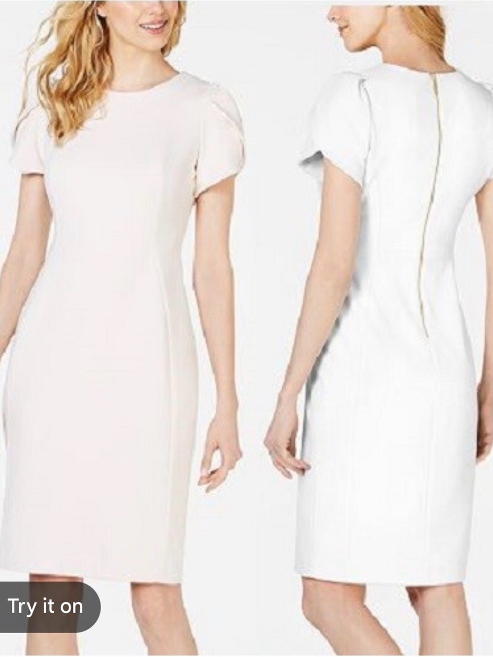 Calvin Klein Light blush Sleeve Sheath Dress